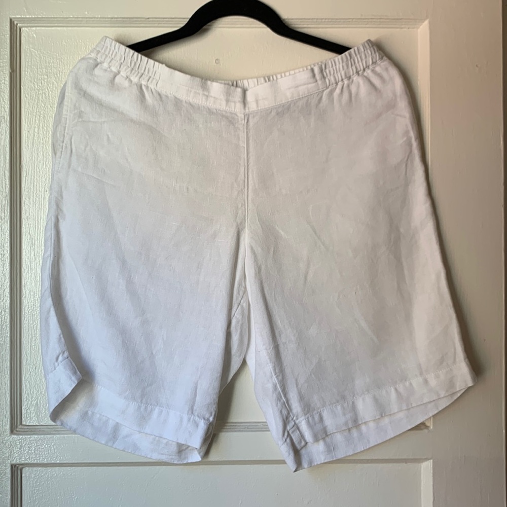 VINTAGE J. Jill White Linen Shorts with pockets
